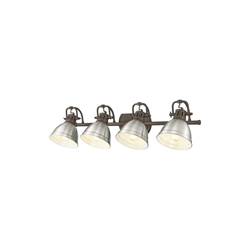 Golden Duncan 4-Light Vanity Light, Rubbed Bronze/Pewter