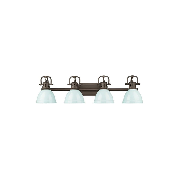 Golden Duncan 4-Light Vanity Light, Rubbed Bronze/Seafoam - 3602-BA4RBZ-SF