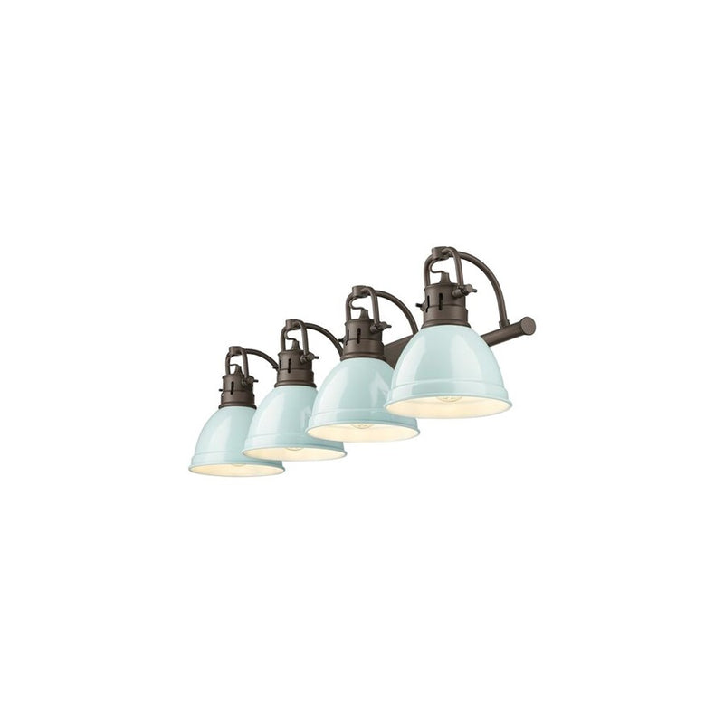Golden Duncan 4-Light Vanity Light, Rubbed Bronze/Seafoam