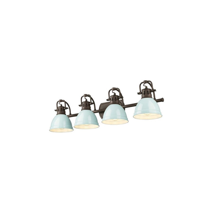 Golden Duncan 4-Light Vanity Light, Rubbed Bronze/Seafoam