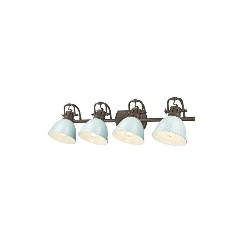 Golden Duncan 4-Light Vanity Light, Rubbed Bronze/Seafoam