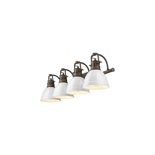Golden Duncan 4-Light Vanity Light, Rubbed Bronze/White