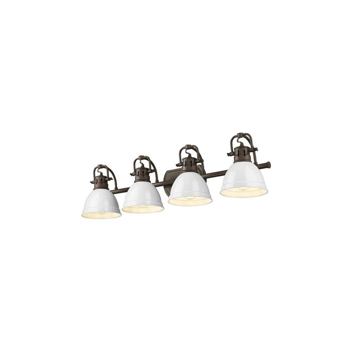 Golden Duncan 4-Light Vanity Light, Rubbed Bronze/White