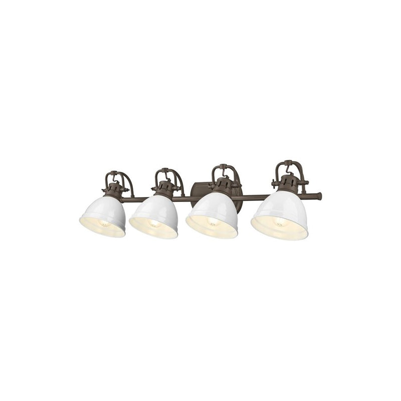 Golden Duncan 4-Light Vanity Light, Rubbed Bronze/White