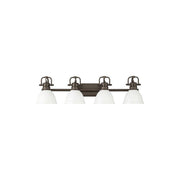 Golden Duncan 4-Light Vanity Light, Rubbed Bronze/Matte White - 3602-BA4RBZ-WHT