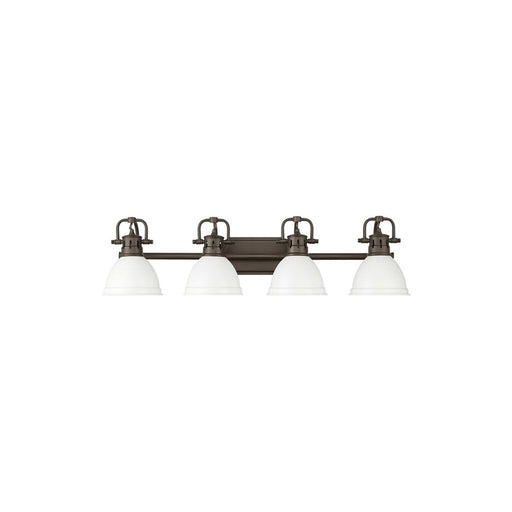 Golden Duncan 4-Light Vanity Light, Rubbed Bronze/Matte White - 3602-BA4RBZ-WHT