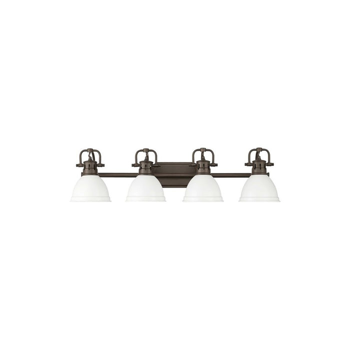 Golden Duncan 4-Light Vanity Light, Rubbed Bronze/Matte White - 3602-BA4RBZ-WHT