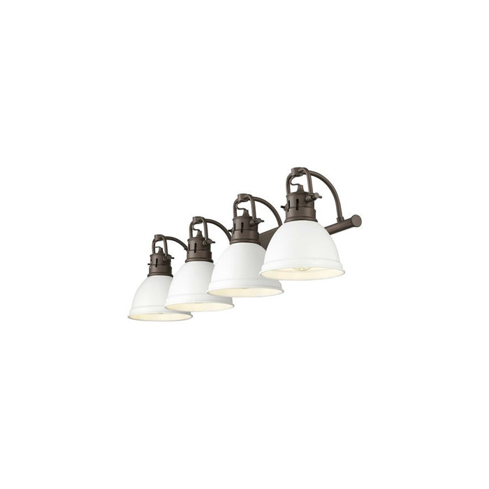 Golden Duncan 4-Light Vanity Light, Rubbed Bronze/Matte White