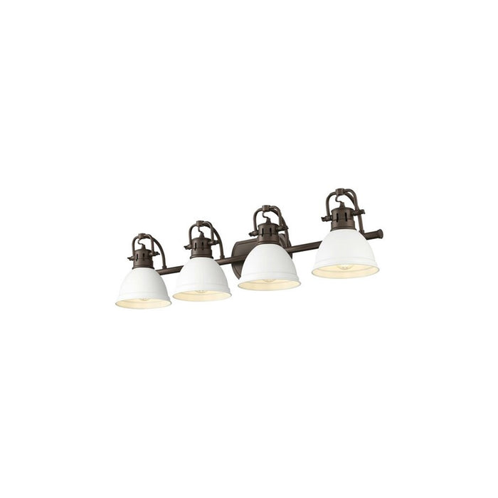 Golden Duncan 4-Light Vanity Light, Rubbed Bronze/Matte White
