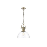 Golden Lighting Duncan Large 1-Light Chain Pendant, Brass/Clear - 3602-LAB-CLR