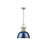 Golden Lighting Duncan Large 1-Light Chain Pendant, Brass/Navy - 3602-LAB-NVY