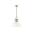 Golden Lighting Duncan Large 1-Light Chain Pendant, Brass/White - 3602-LAB-WHT