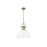 Golden Lighting Duncan Large 1-Light Chain Pendant, Brass/White