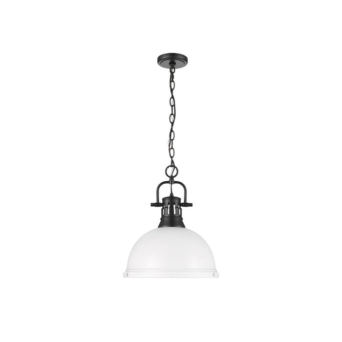Golden Lighting Duncan Large 1-Light Chain Pendant, Black/White - 3602-LBLK-WHT