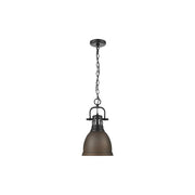 Golden Duncan 1-Light Large Pendant, Matte Black/Rubbed Bronze - 3602-SBLK-RBZ