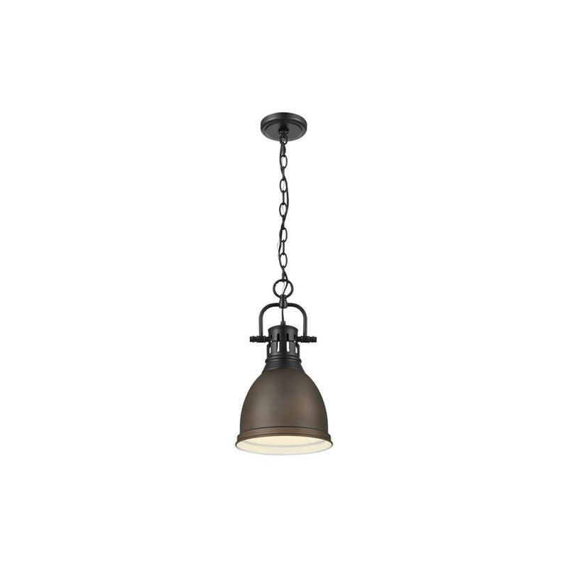 Golden Duncan 1-Light Large Pendant, Matte Black/Rubbed Bronze