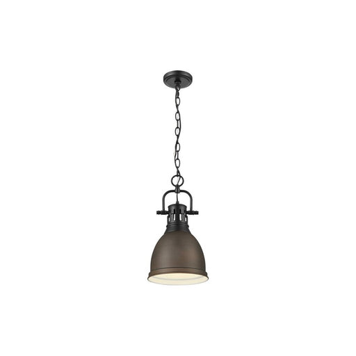 Golden Duncan 1-Light Large Pendant, Matte Black/Rubbed Bronze