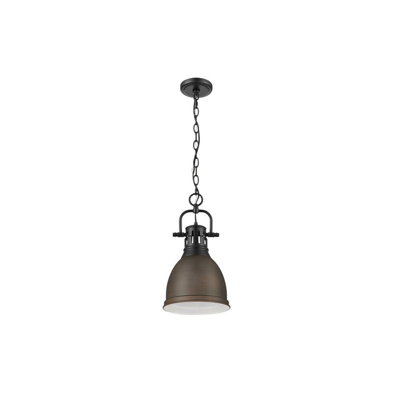 Golden Duncan 1-Light Large Pendant, Matte Black/Rubbed Bronze