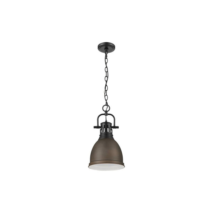 Golden Duncan 1-Light Large Pendant, Matte Black/Rubbed Bronze