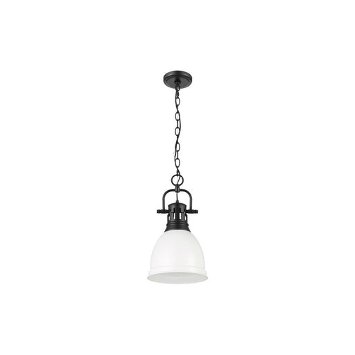Golden Lighting Duncan 1-Light Chain Pendant, Black/White