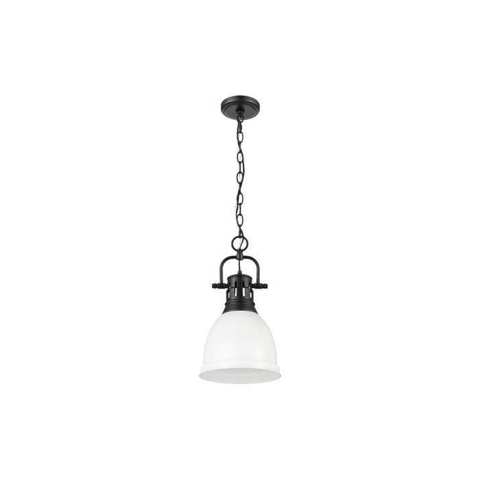 Golden Lighting Duncan 1-Light Chain Pendant, Black/White