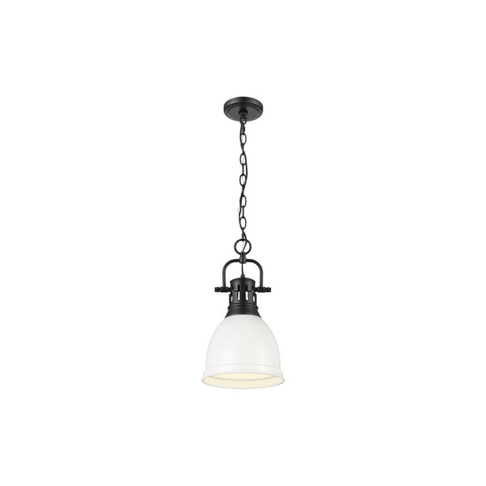 Golden Lighting Duncan 1-Light Chain Pendant, Black/White