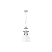 Golden Lighting Duncan 1-Light Chain Pendant, Chrome/Matte White - 3602-SCH-WHT
