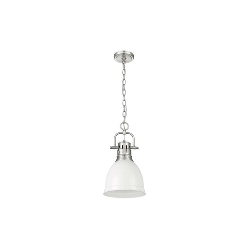 Golden Lighting Duncan 1-Light Chain Pendant, Pewter/Matte White