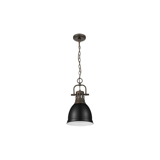 Golden Duncan 1-Light Small Pendant, Rubbed Bronze/Matte Black
