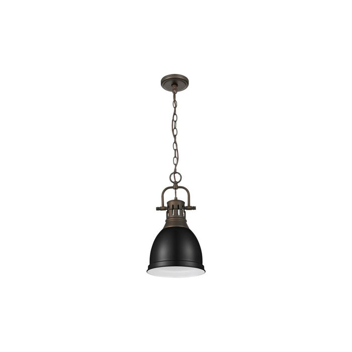 Golden Duncan 1-Light Small Pendant, Rubbed Bronze/Matte Black