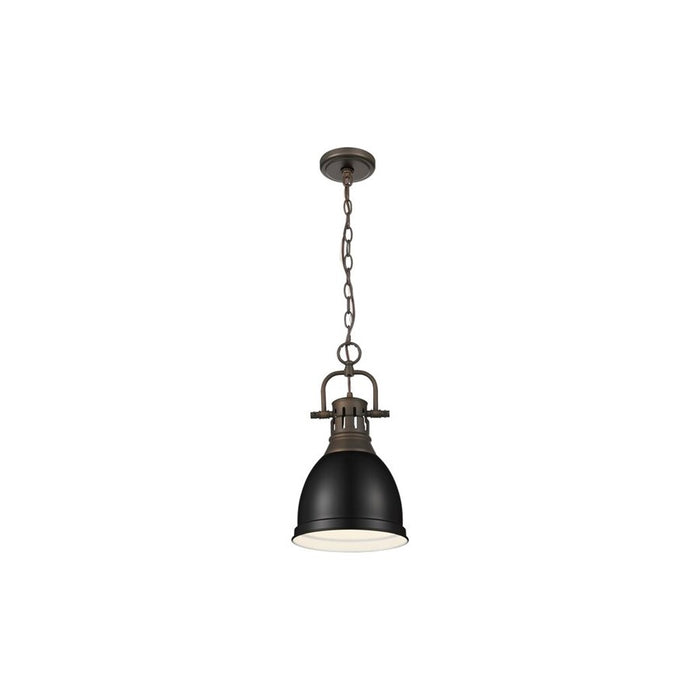 Golden Duncan 1-Light Small Pendant, Rubbed Bronze/Matte Black