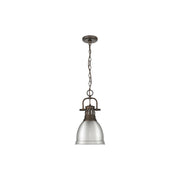 Golden Lighting Duncan 1-Light Chain Pendant, Bronze/Pewter - 3602-SRBZ-PW