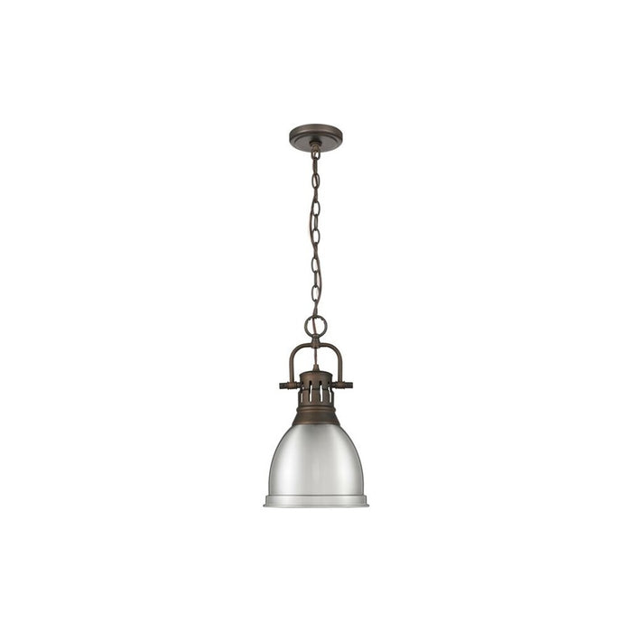 Golden Lighting Duncan 1-Light Chain Pendant, Bronze/Pewter - 3602-SRBZ-PW
