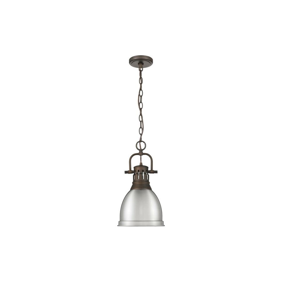Golden Lighting Duncan 1-Light Chain Pendant, Bronze/Pewter - 3602-SRBZ-PW
