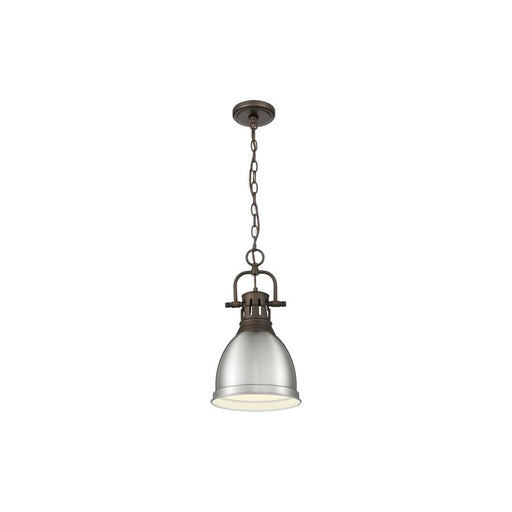 Golden Lighting Duncan 1-Light Chain Pendant, Bronze/Pewter