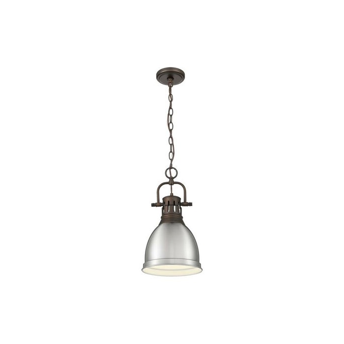 Golden Lighting Duncan 1-Light Chain Pendant, Bronze/Pewter