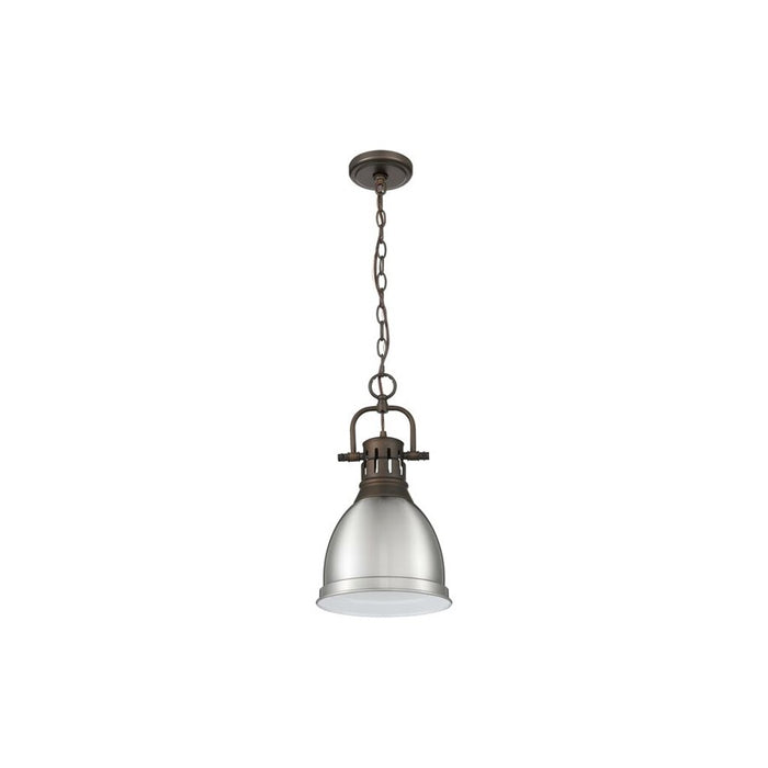Golden Lighting Duncan 1-Light Chain Pendant, Bronze/Pewter
