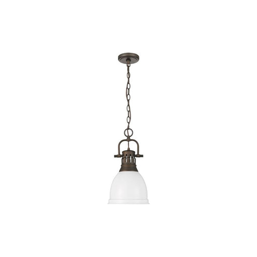 Golden Duncan 1-Light Small Pendant, Rubbed Bronze/Matte White - 3602-SRBZ-WHT