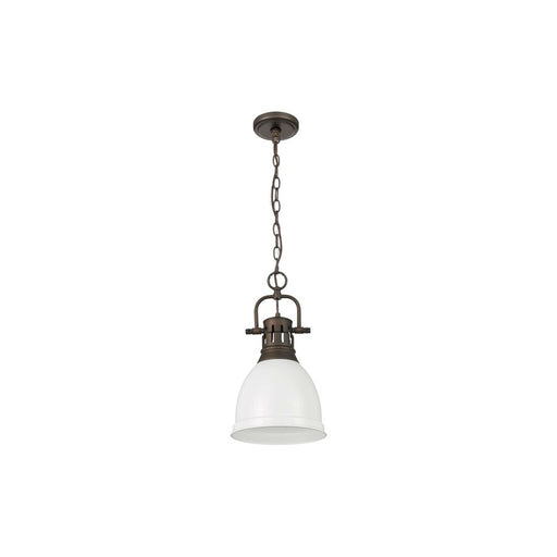 Golden Duncan 1-Light Small Pendant, Rubbed Bronze/Matte White