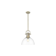 Golden Lighting Duncan 1-Light Rod Pendant, Brass/Clear - 3604-LAB-CLR