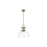Golden Lighting Duncan 1-Light Rod Pendant, Brass/Clear