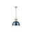 Golden Lighting Duncan Large 1-Light Rod Pendant, Brass/Navy - 3604-LAB-NVY