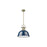 Golden Lighting Duncan Large 1-Light Rod Pendant, Brass/Navy