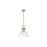 Golden Lighting Duncan Large 1-Light Rod Pendant, Brass/White - 3604-LAB-WHT
