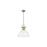 Golden Lighting Duncan Large 1-Light Rod Pendant, Brass/White