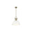 Golden Lighting Duncan Large 1-Light Rod Pendant, Brass/White