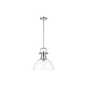 Golden Lighting Duncan 1-Light Pendant, Chrome/Clear Glass - 3604-LCH-CLR