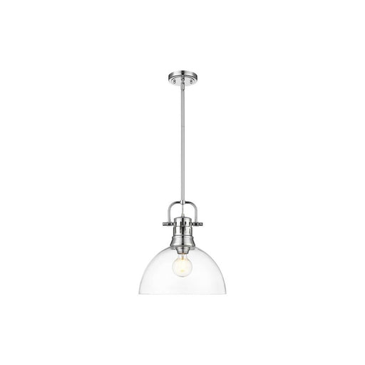 Golden Lighting Duncan 1-Light Pendant, Chrome/Clear Glass - 3604-LCH-CLR