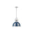 Golden Lighting Duncan Large 1-Light Rod Pendant, Chrome/Navy - 3604-LCH-NVY