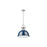 Golden Lighting Duncan Large 1-Light Rod Pendant, Chrome/Navy